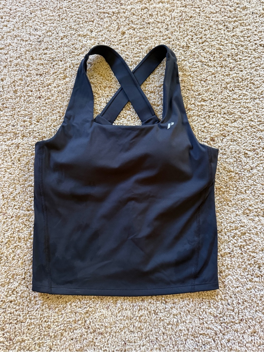 Black Crossback Tank Top with Supportive Fit